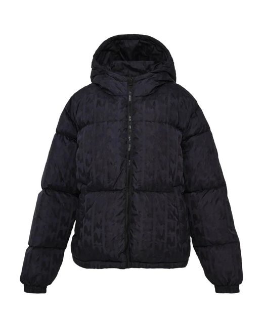 MSGM Blue Hooded Puffer Jacket