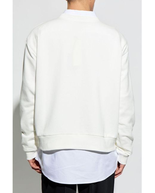 Marni White Logo-Print Cotton Sweatshirt for men