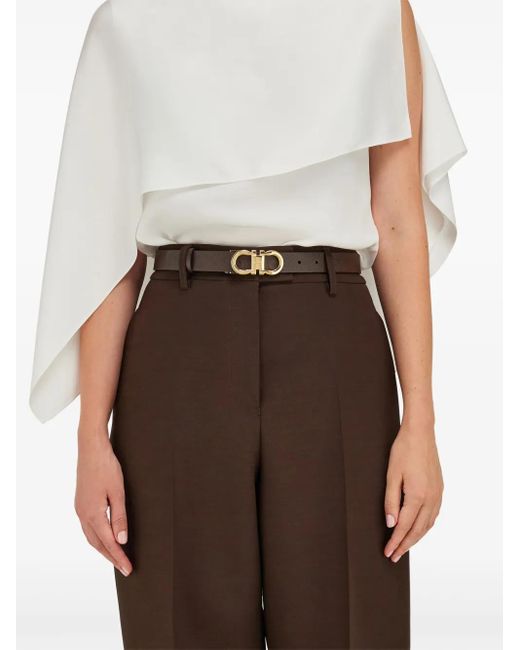 Ferragamo Brown Gancini Leather Belt