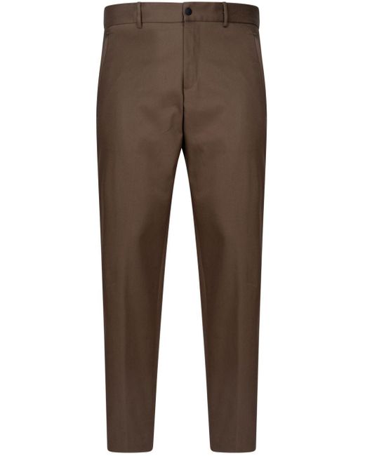 PT Torino Brown Tapered-leg Trousers for men