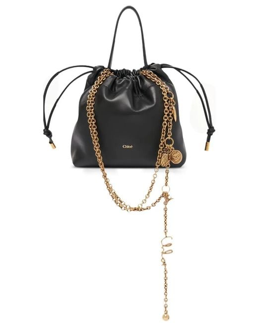 Chloé Black Drawstring Bucket Bag