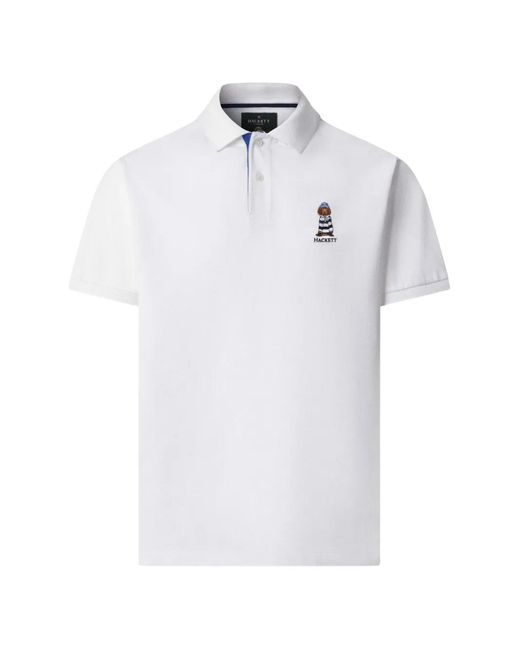 Hackett White Heritage Harry Polo Shirt for men