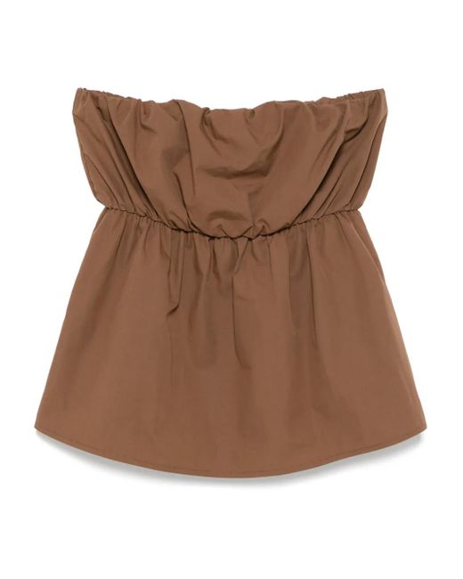 THE M.. ストラップレス トップ Brown