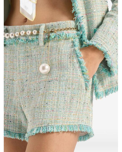 Genny Green Fringed Shorts