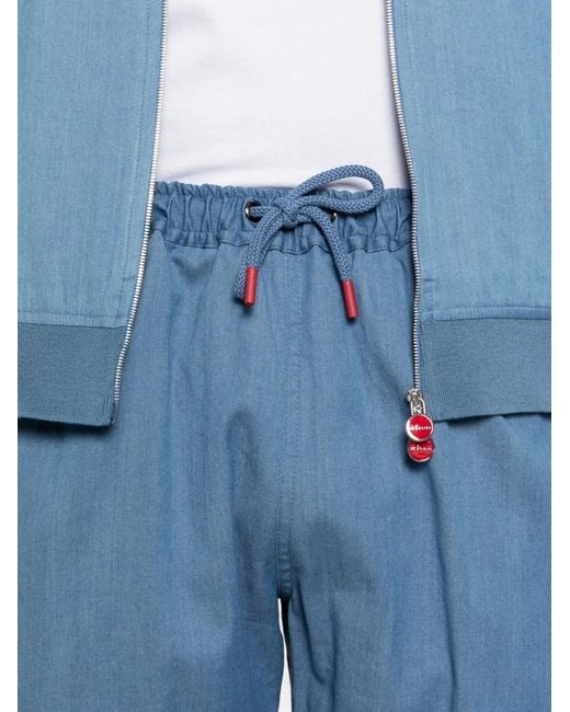 Kiton Blue Drawstring Shorts for men