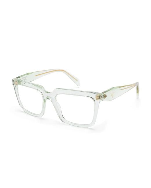 Prada Green Square-Frame Glasses