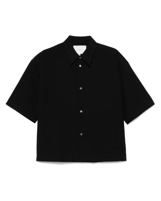 Studio Nicholson Black Short-Sleeve Shirt for men