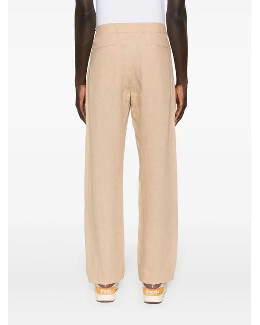 Off-White c/o Virgil Abloh Natural Appliqué-Logo Tapered Trousers for men