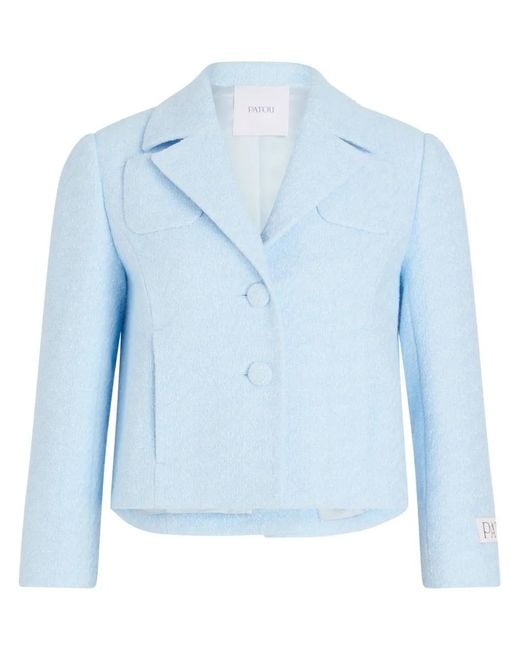 Patou Blue Cropped Tweed Jacket