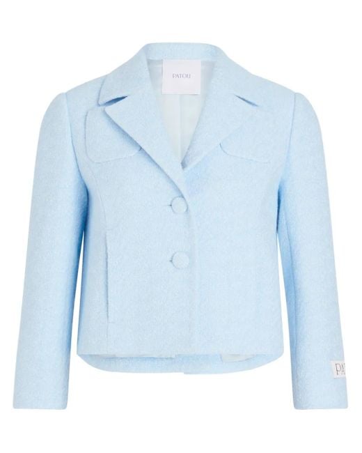 Patou Blue Cropped Tweed Jacket
