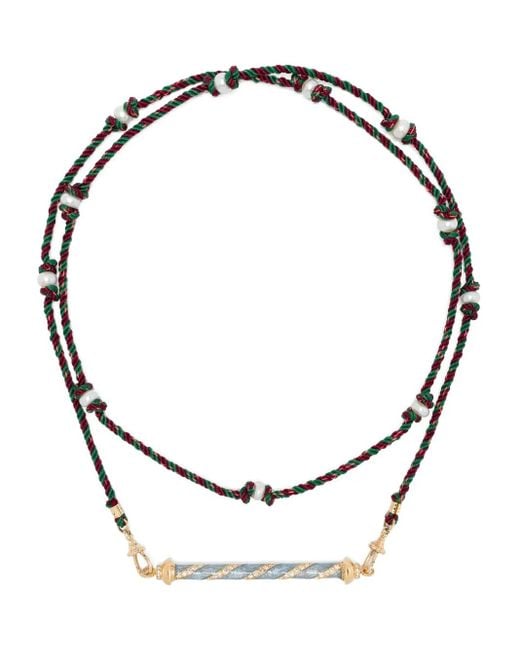 Marie Lichtenberg Metallic 18Kt Candy Cane Diamond Necklace