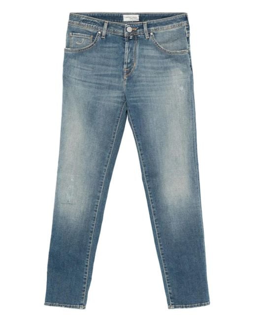 Jacob Cohen Blue Faded Distressed Jeans for men
