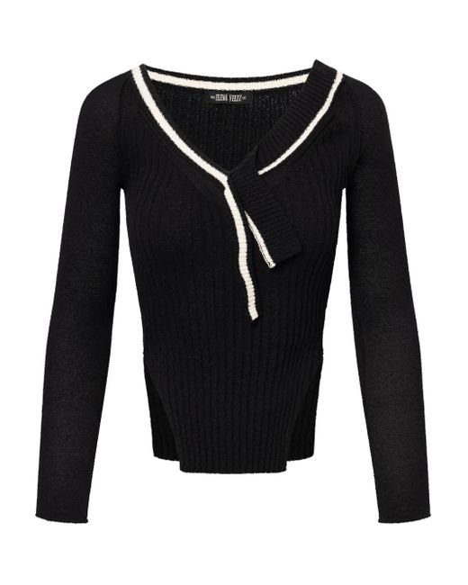 Elena Velez Black Varsity Strickoberteil