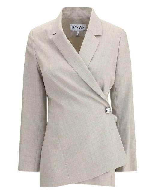 Loewe White Asymmetrical Single-Button Jacket
