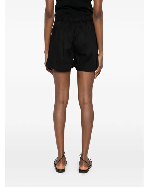 ERMANNO FIRENZE Black Pleated Tailored Shorts