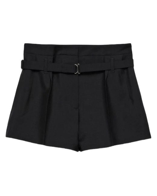 Prada Black Mohair Shorts