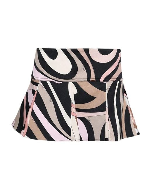 Emilio Pucci White Marmo-Print Mini Skirt