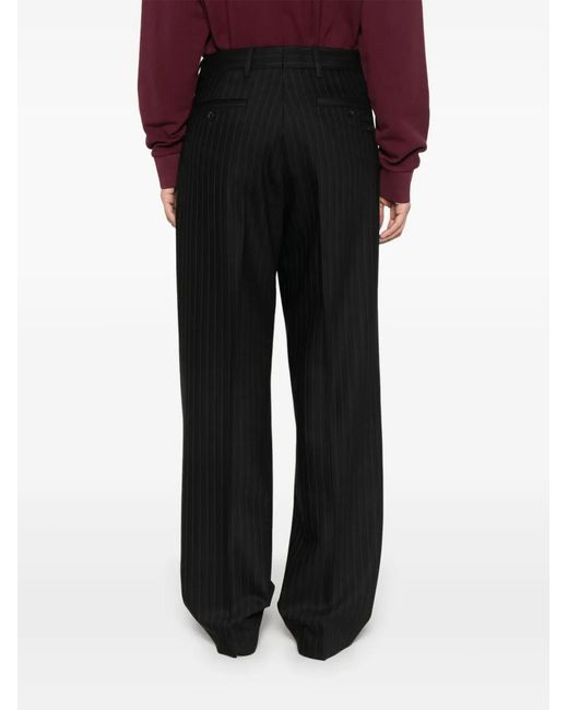 Miu Miu Black Pinstriped Trousers