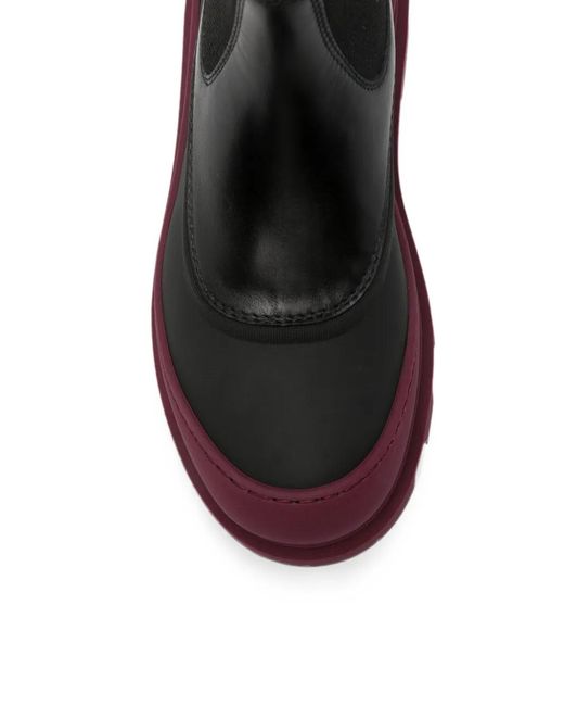 Moncler Purple Vera Leather Ankle Boots