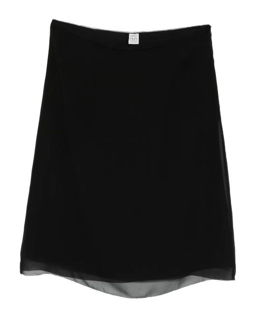 Totême  Black Slip Mini Skirt