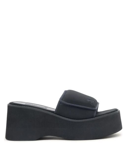 Courreges Black Scuba Wave 75Mm Platform Slides