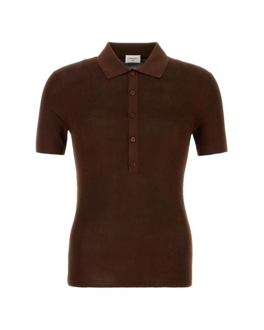 Saint Laurent Brown Buttoned Polo Shirt for men