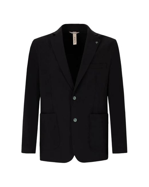 DISTRETTO 12 Black Single-Breasted Blazer for men