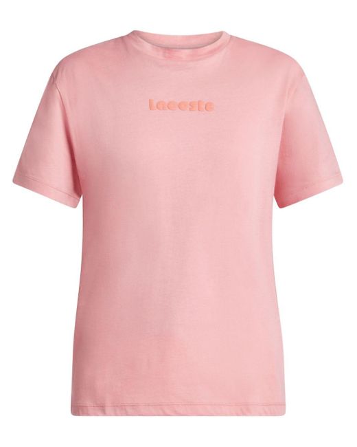 Lacoste Pink Logo-print Cotton T-shirt