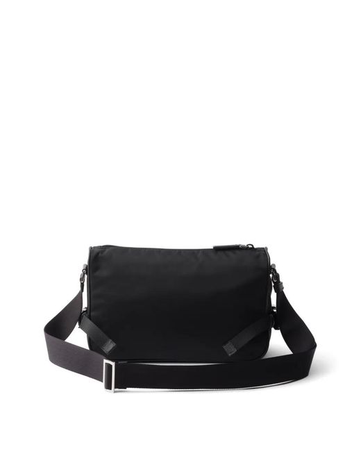 Borsa A Tracolla Re-Nylon Media di Prada in Black da Uomo