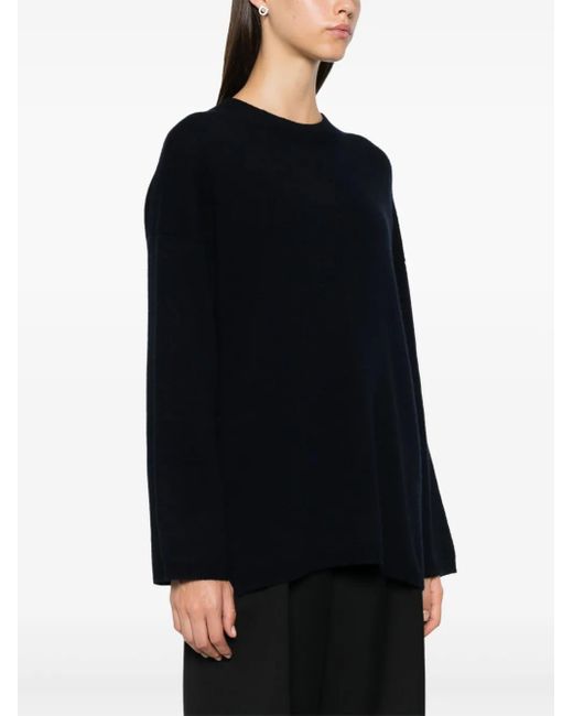 Allude Black Cashmere Crew-Neck Sweater