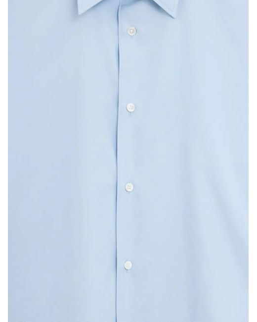 Auralee Blue Long-Sleeve Buttoned Shirt for men