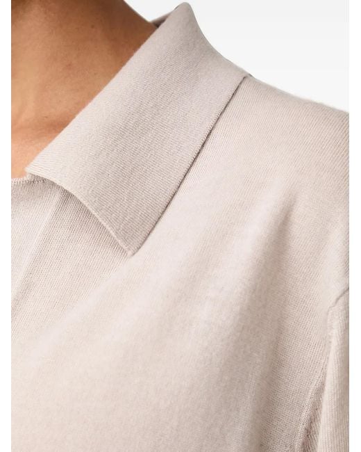 Marc O' Polo Natural Polo-Collar Short-Sleeve Sweater