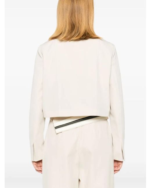 Chaqueta Corta De Sarga Fendi de color Natural