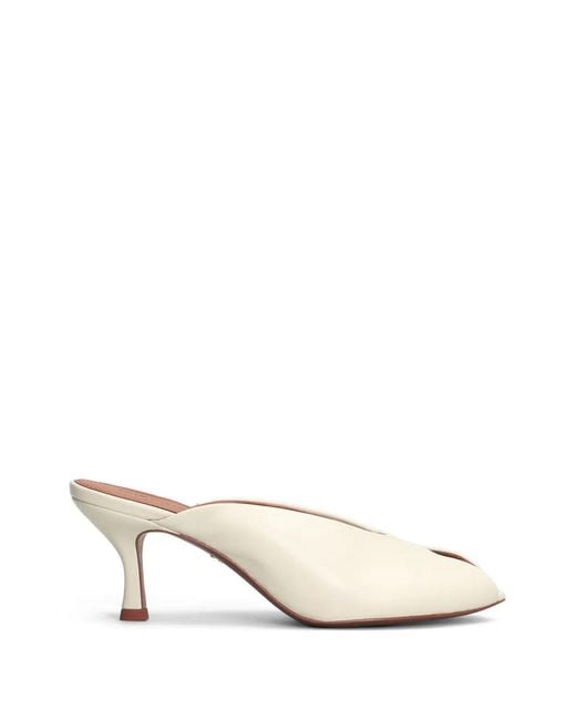Lola Cruz Natural Gabriette Peep-Toe Mules