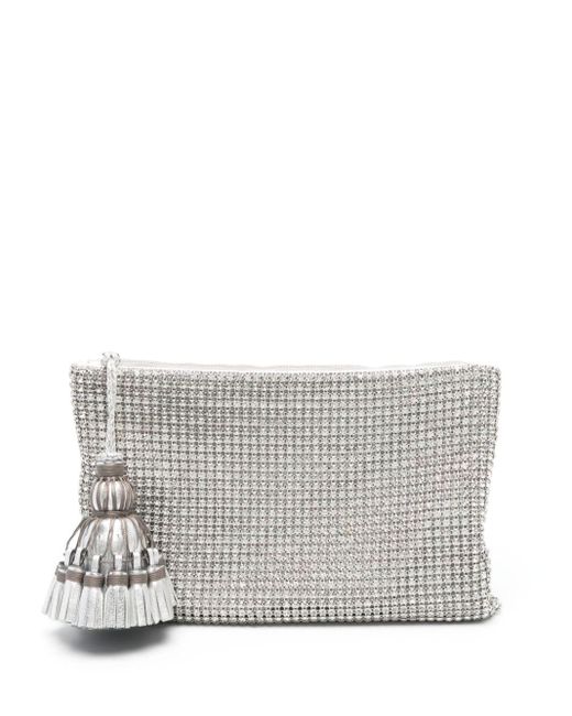 Anya Hindmarch Gray Georgiana Crystal-embellished Clutch Bag