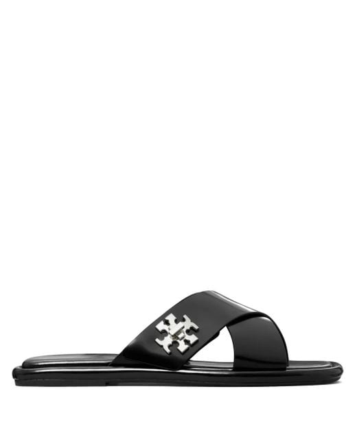 Tory Burch Black T-Lock Slides