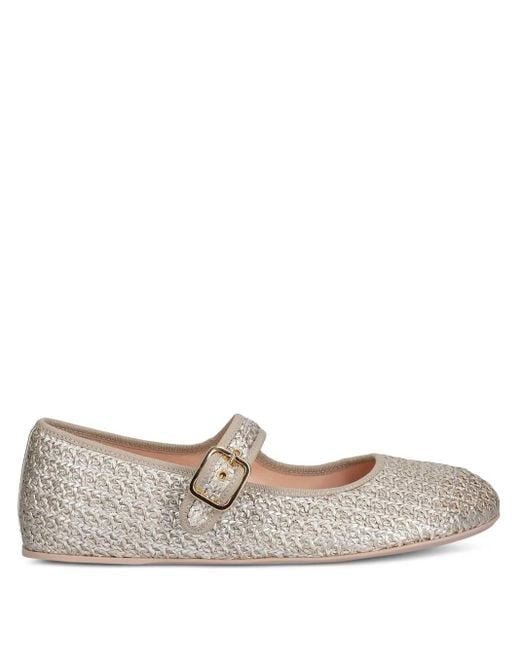 Agl Attilio Giusti Leombruni Gray Buckle-Fastening Ballet Flats