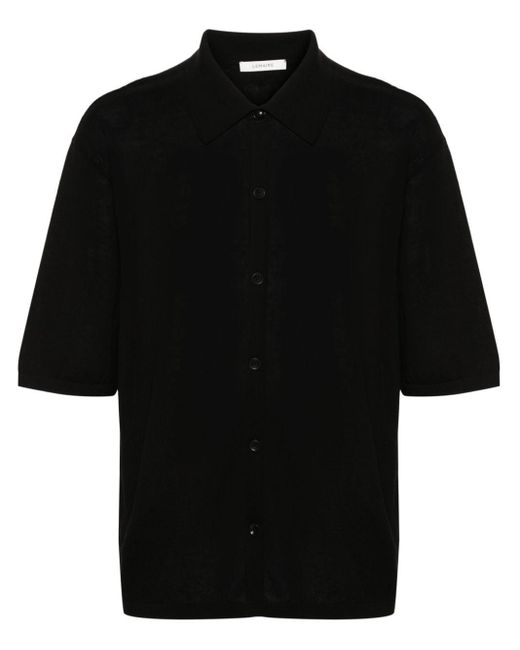 Lemaire Fijngebreid T-shirt in het Black voor heren