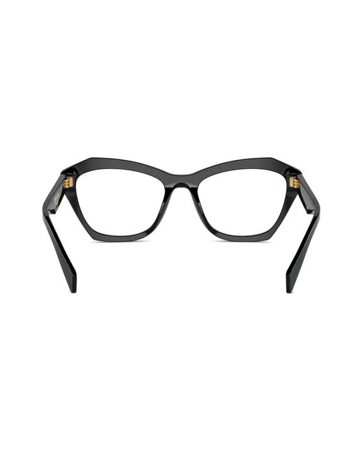 Prada Black Logo-Engraved Geometric-Frame Glasses