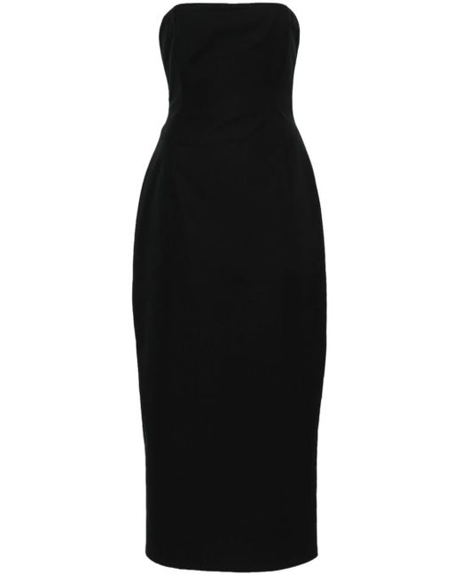 Magda Butrym Strapless Midi-jurk in het Black