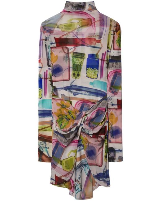 Off-White c/o Virgil Abloh White X-Ray-Print Twist-Detail Minidress