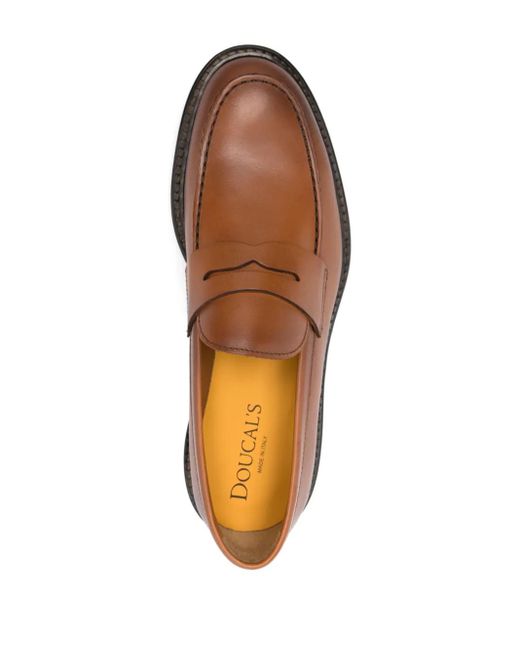 メンズ Doucal's レザーローファー Brown