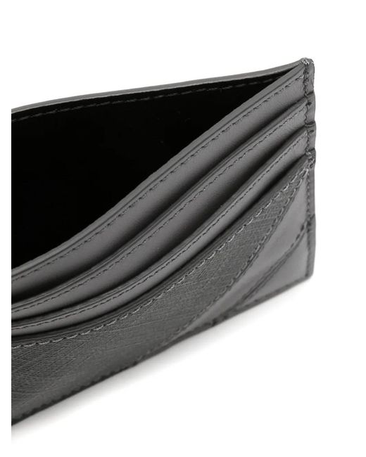 Fendi Gray FF-Print Calf Leather Cardholder for men