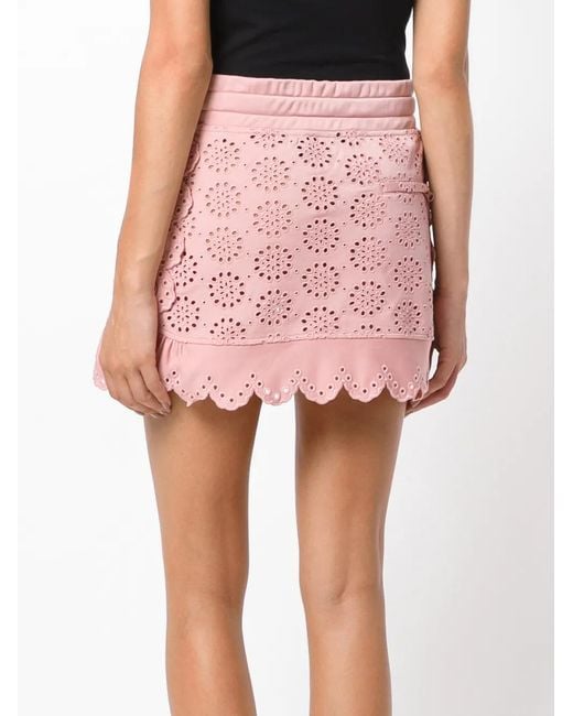 Fenty Pink English Embroidery Scalloped Skirt