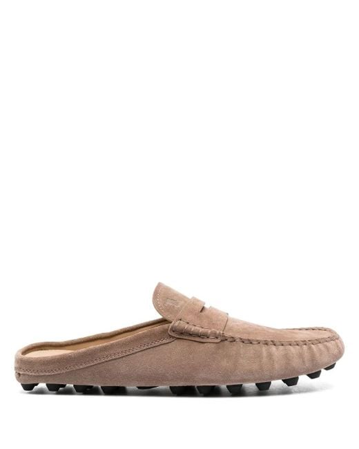 Tod's Brown Gommino Bubble Suede Mules for men
