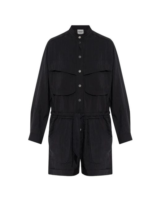 Isabel Marant Black Combinaison Betyna À Coupe Courte