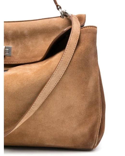 Balenciaga Natural Rodeo Suede Tote Bag