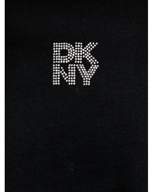 DKNY Black Logo-Embellished Crew Neck Sweatshirt