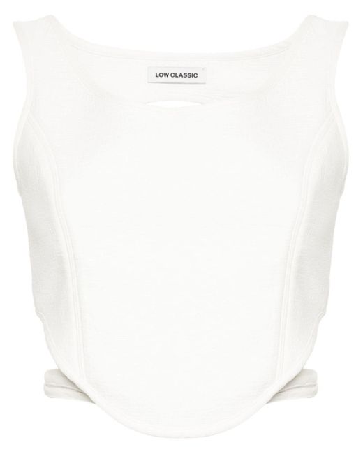 Low Classic White Cropped-Top mit Cut-Outs