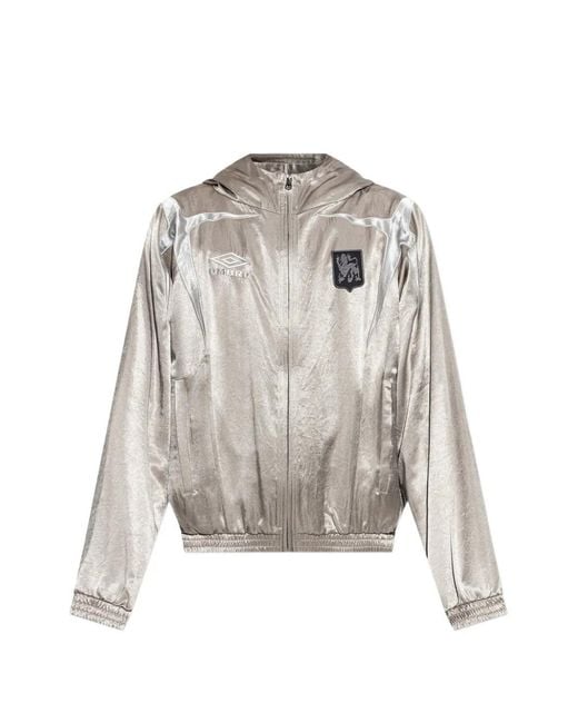 Umbro メンズ ホワイト ロゴ パーカー